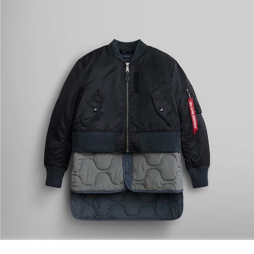 Women’s  alpha industries 3 in 1 Black Bomber Jacket and quilted vest